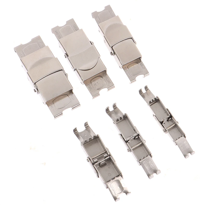 10Pcs Silicone Bracelet Jewelry Making DIY Connect Lace Buckle Stainless Steel Clasp Crimp Jaw Hook Watch Band For Leather