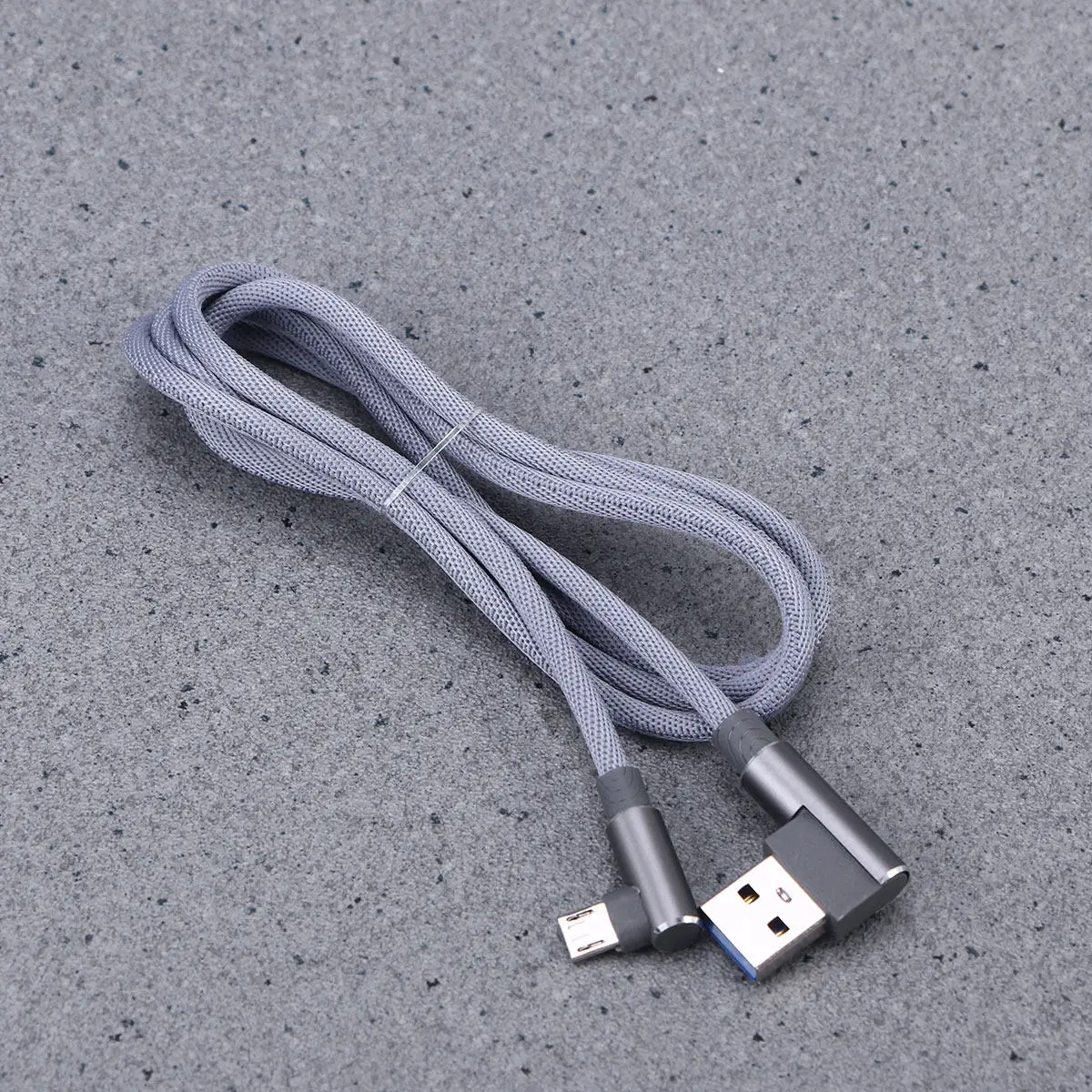 1M Right Angle Micro USB Cable Braided Nylon Tangle-Free 2.4a Fast Charging Sync Data Cable 90 Degree L-Shaped for