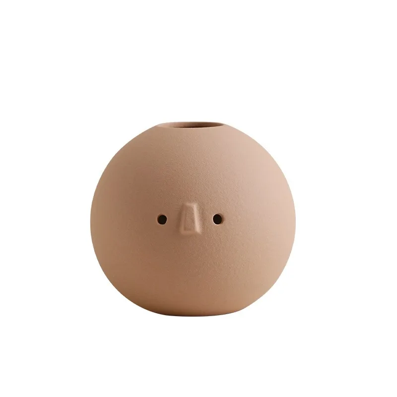 Ceramic Decorative Vase Modern Aesthetic Mini Luxury Flower Vase Art Elegant Flowerpot Interior Home Table Ornaments Decoration