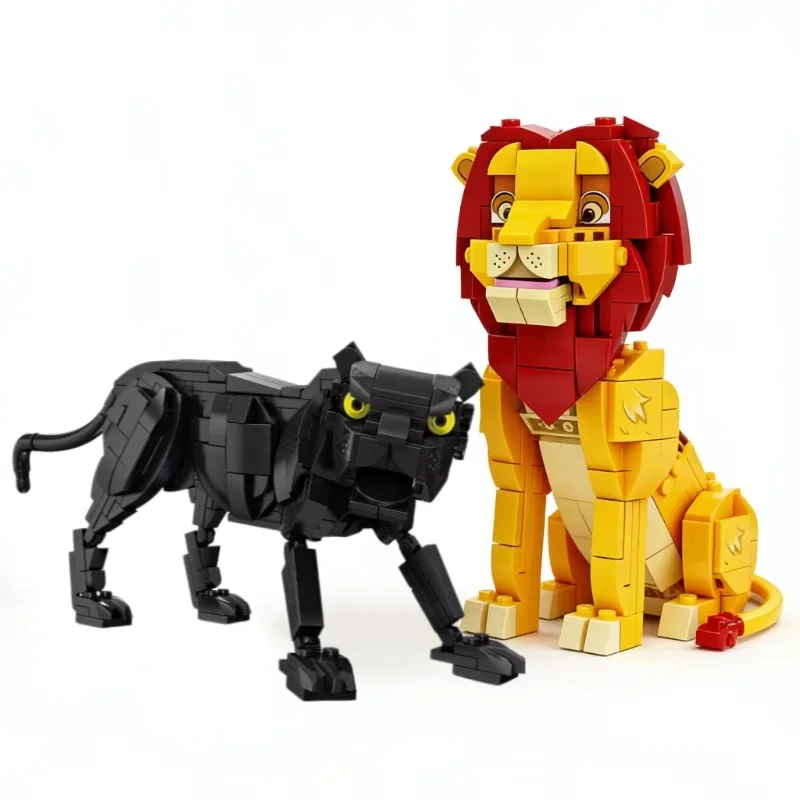 

350pcs+Black Panther Lion King Building Blocks Toy Animal World Mobile Limb Joints Can Rotate Children's Toy Gift
