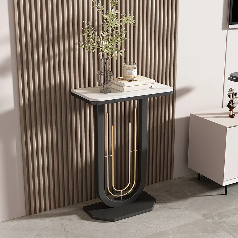 Italian Luxury Iron Plant Stand  Nordic Stone Slab Rack  Impact-Resistant Shelf  Easy-to-Clean Minimalist Holder