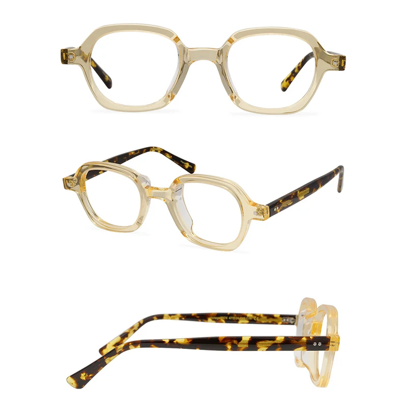 

Belight Optical New Arrival Fancy Vintage Retro Acetate with Rivet Spectacle Frame Precription Lens Eyeglasses ACCRUE 9574