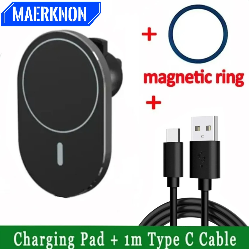 2 in 1 15W Car Wireless Charger Magnetic Fast Charging Charger Air Vent Car Magnetic Mobile Phone Holder For iPhone12