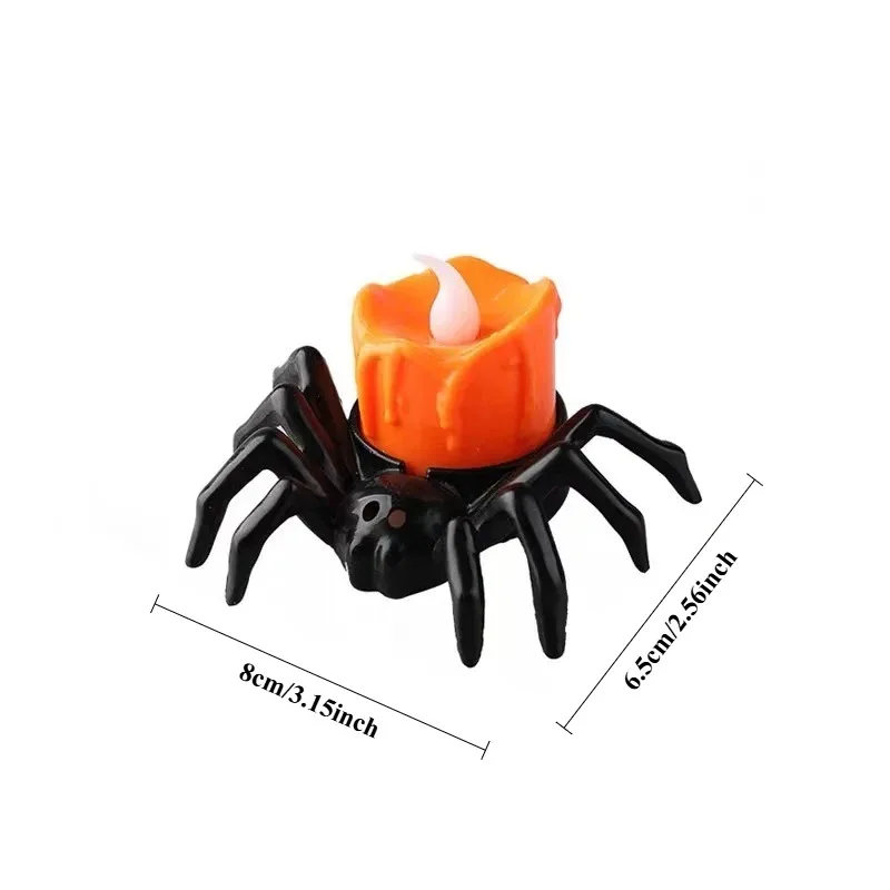 Halloween Electronic Candle Light Spider Design LED Decorative Lamp for Party Indoor Atmosphere Decor