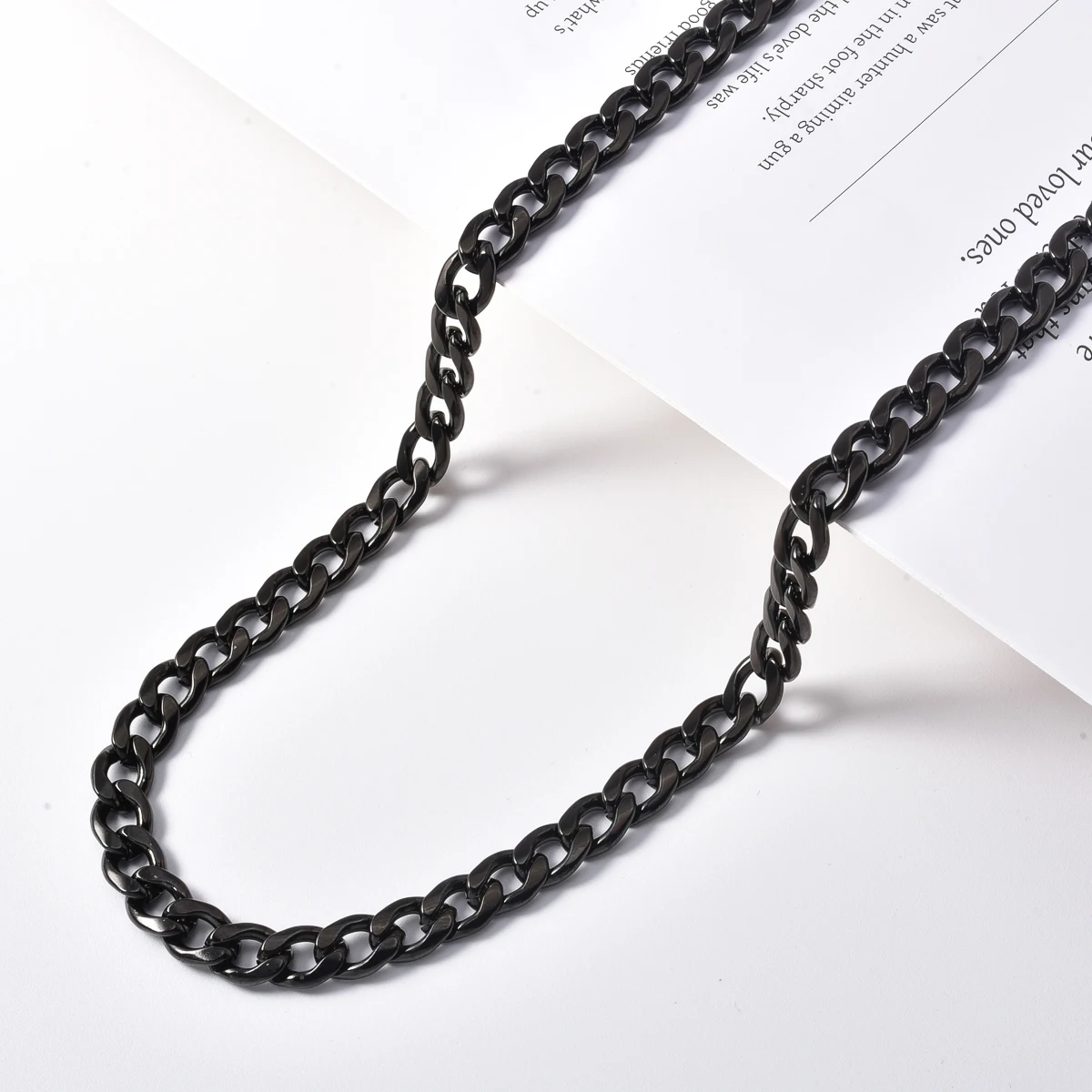 

Black Cuban Chain Necklace for Men Stainless Steel Gothic Punk Hip Hop Choker Urban Streetwear Jewelry Gift for Women Unisex