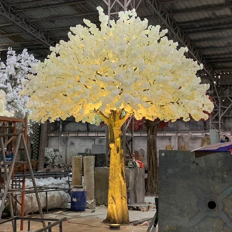 Simulation White Cherry Blossom Tree Valentine's Day Wedding Decoration Landscape Hotel Shopping Mall Scenic Landscape