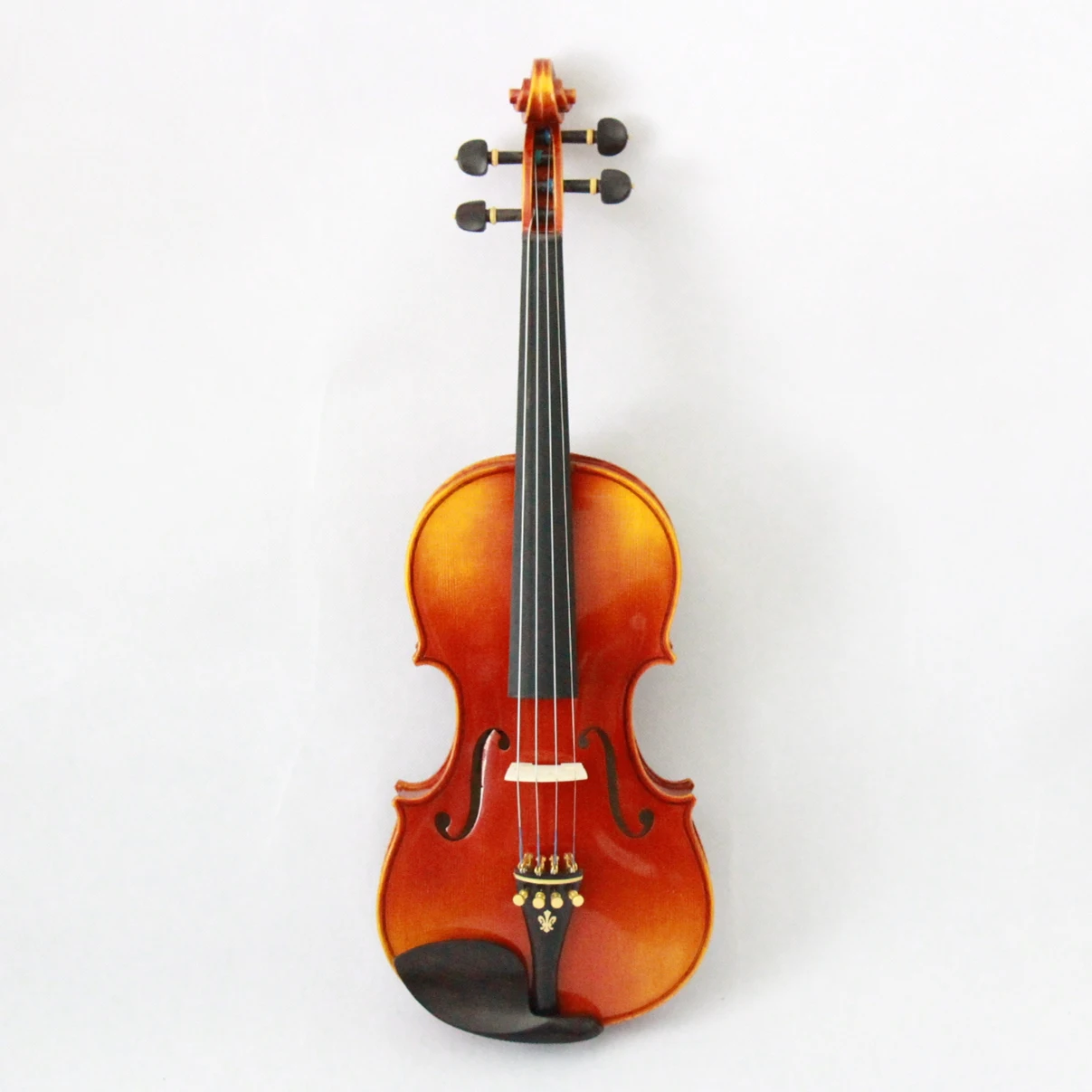 High Quality Handmade Student Violin Flame Maple Ebony All Solid Wood Carbon Fiber Tailpiece Eight Points Gloss Violin