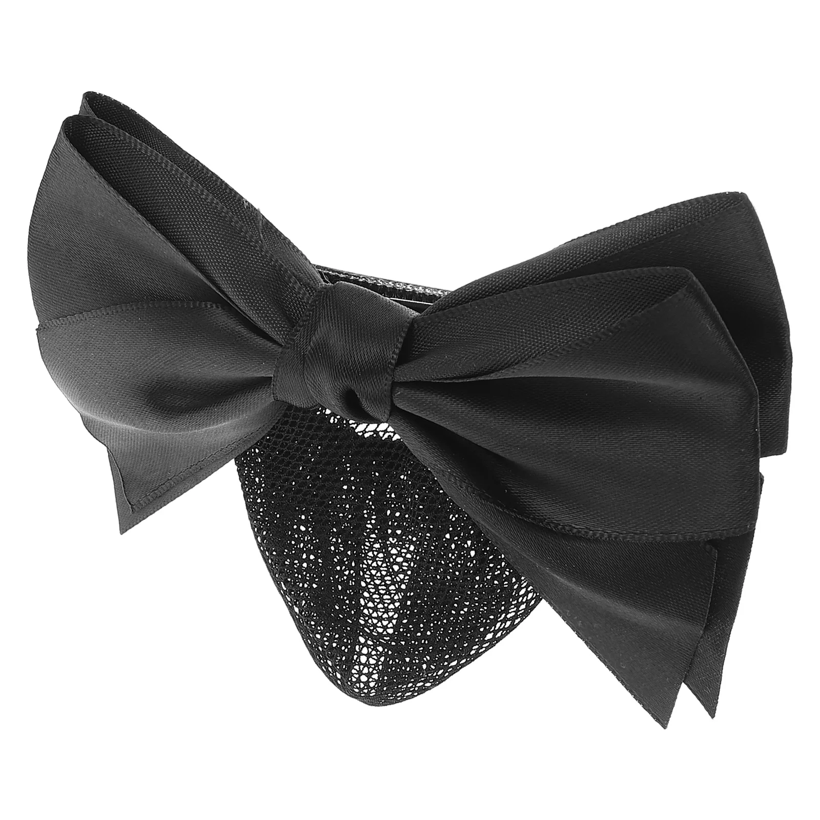 

Elastic Mesh Hair Net Women Black Nets Accessories Bow Clip Bun Covers Career Hairnets for Office Use Professional Design