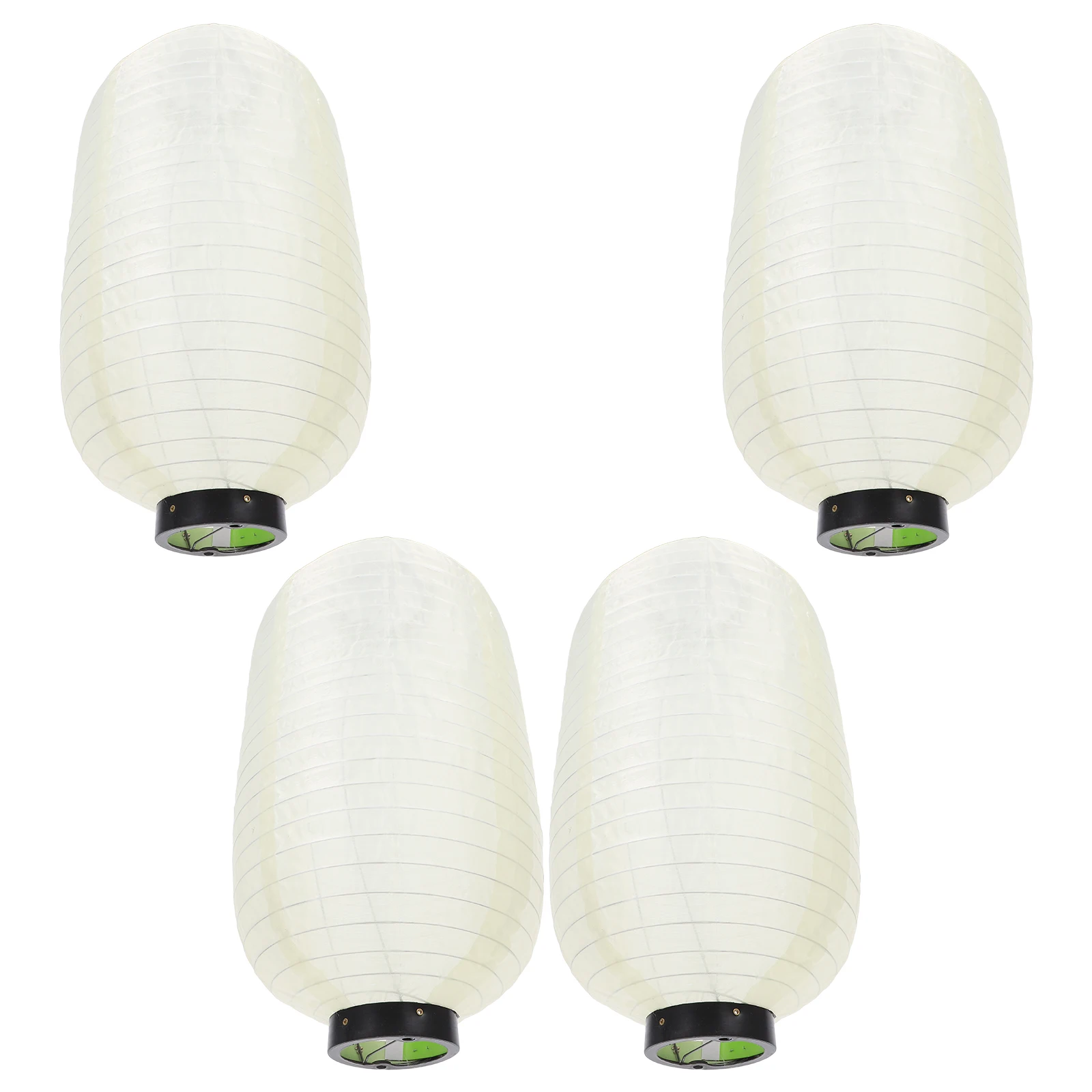

4 Pcs Lantern Waterproof Silk Hanging Decoration LED Chinese New Year Paper Lampshade Classic Korean Style Beige Decorative