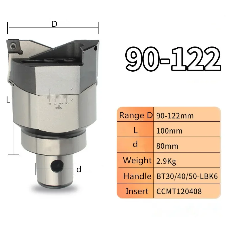 High precision RBH90-122-C Twin-bit Rough  smooth Boring Head cutter used for deep holes, CCMT120408 insert, boring tool