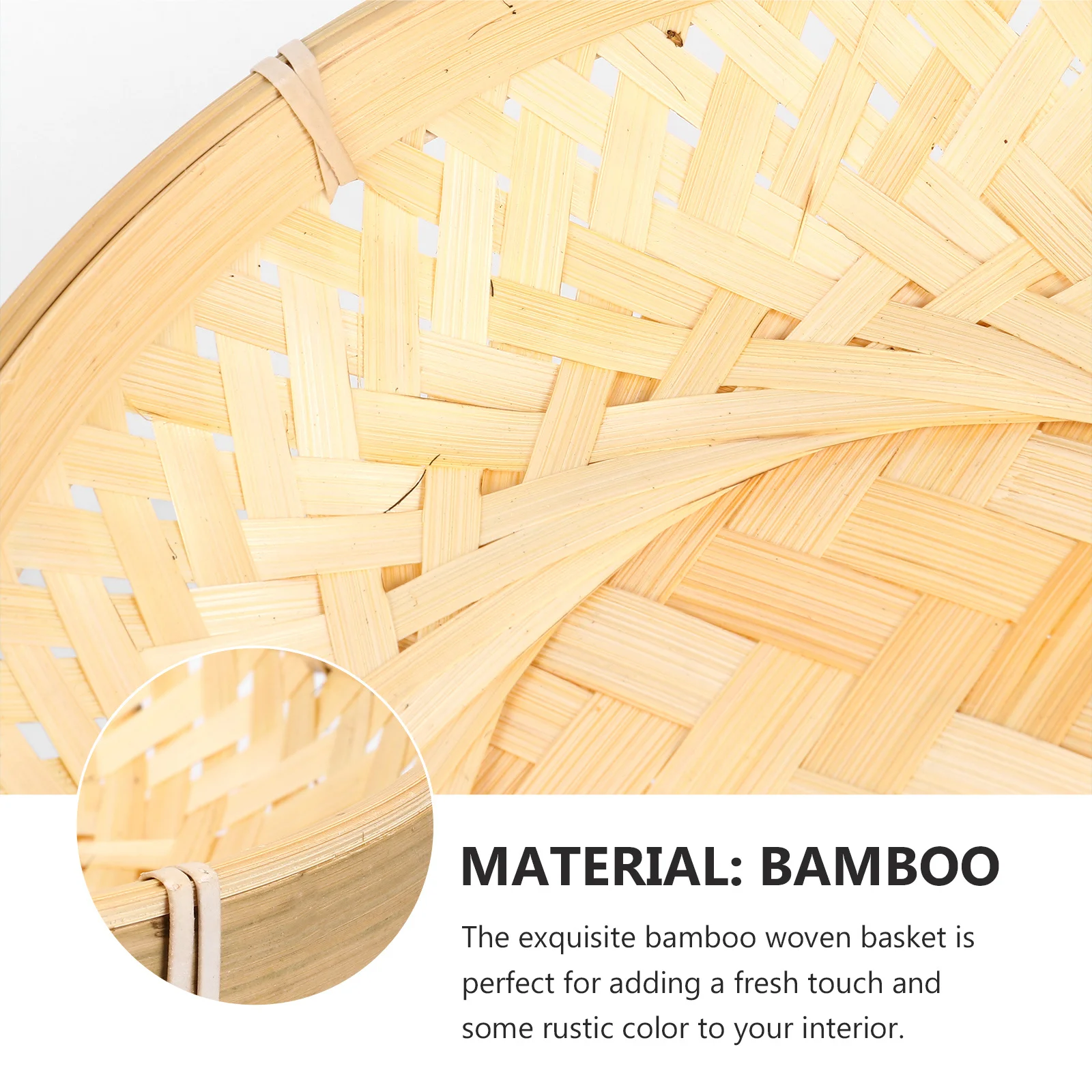 

Hand-Woven Bamboo Basket Large Decorative Fruit Plate Bread Tray Woven Food Picnic Storage Woven Fruit Plate Food Storage Basket