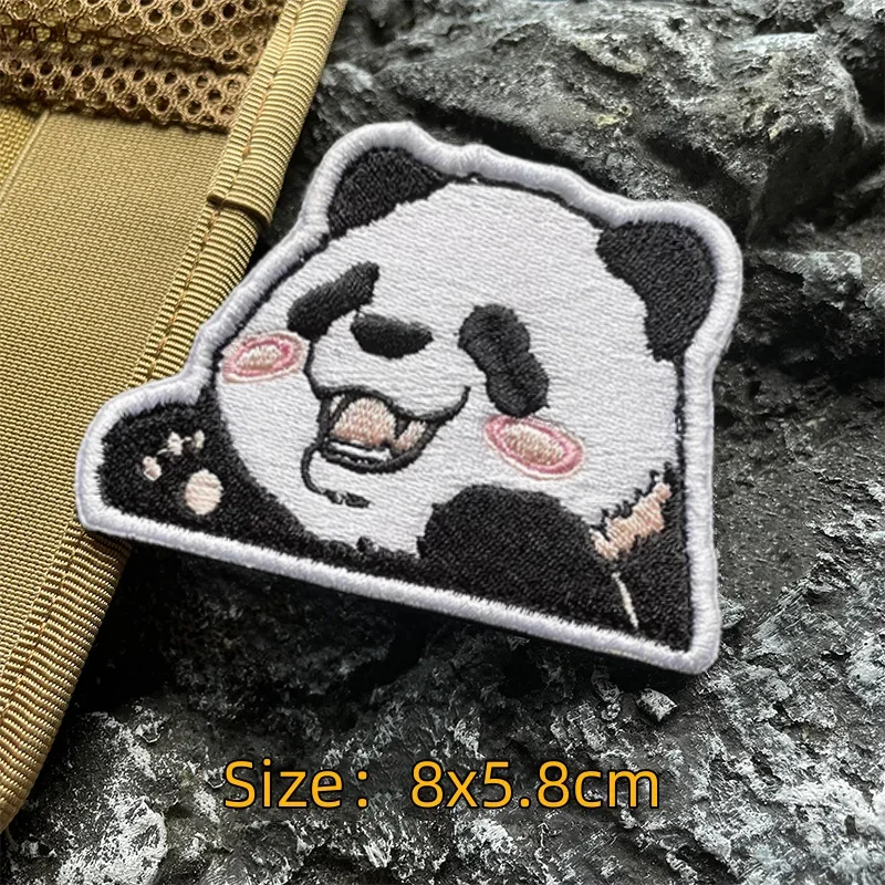 Patches de animais engraçados para roupas, Patches bordados urso Sylloge, Gancho e laço bonito do cão, Emblemas de moral táticos para mochilas
