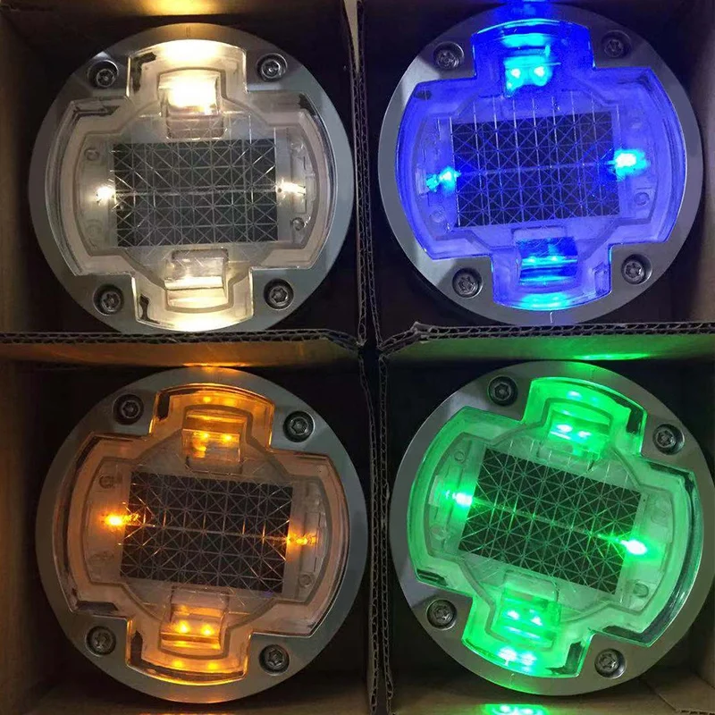 G105 Aluminum White Reflection Road Safety Light Solar Powered Plastic Led Yellow IP68 Rated Raised Reflective Solar Road Stud
