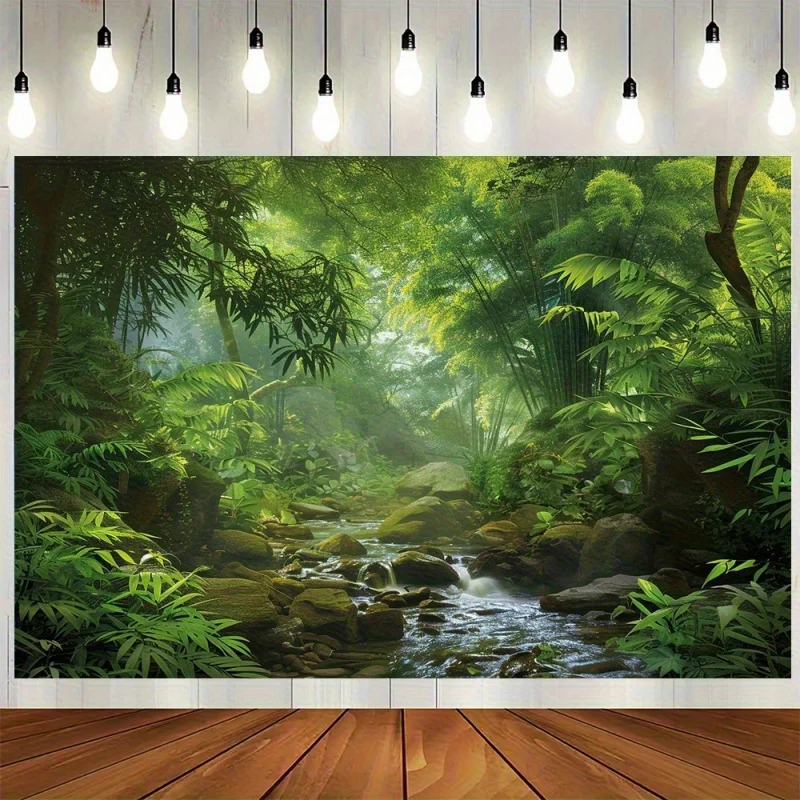 1-piece-banniere-2d-plate-avec-foret-et-ruisseau-vert-luxuriant-une-decoration-saisonniere-polyvalente-adaptee-a-une-utilisation-en-interieur-et-en-exterieur-wsj
