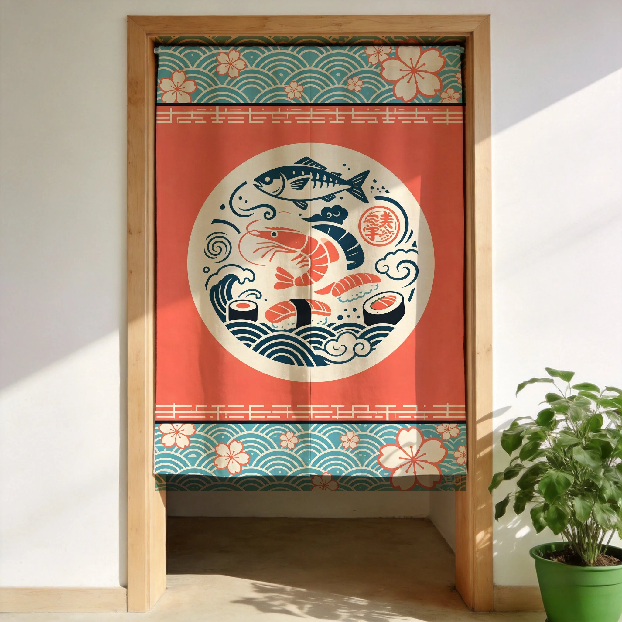 VIKAMA Izakaya Ramen Skewers Noren Door Curtain, 6 Designs, Doorway Decor for Bedroom Living Room Kitchen