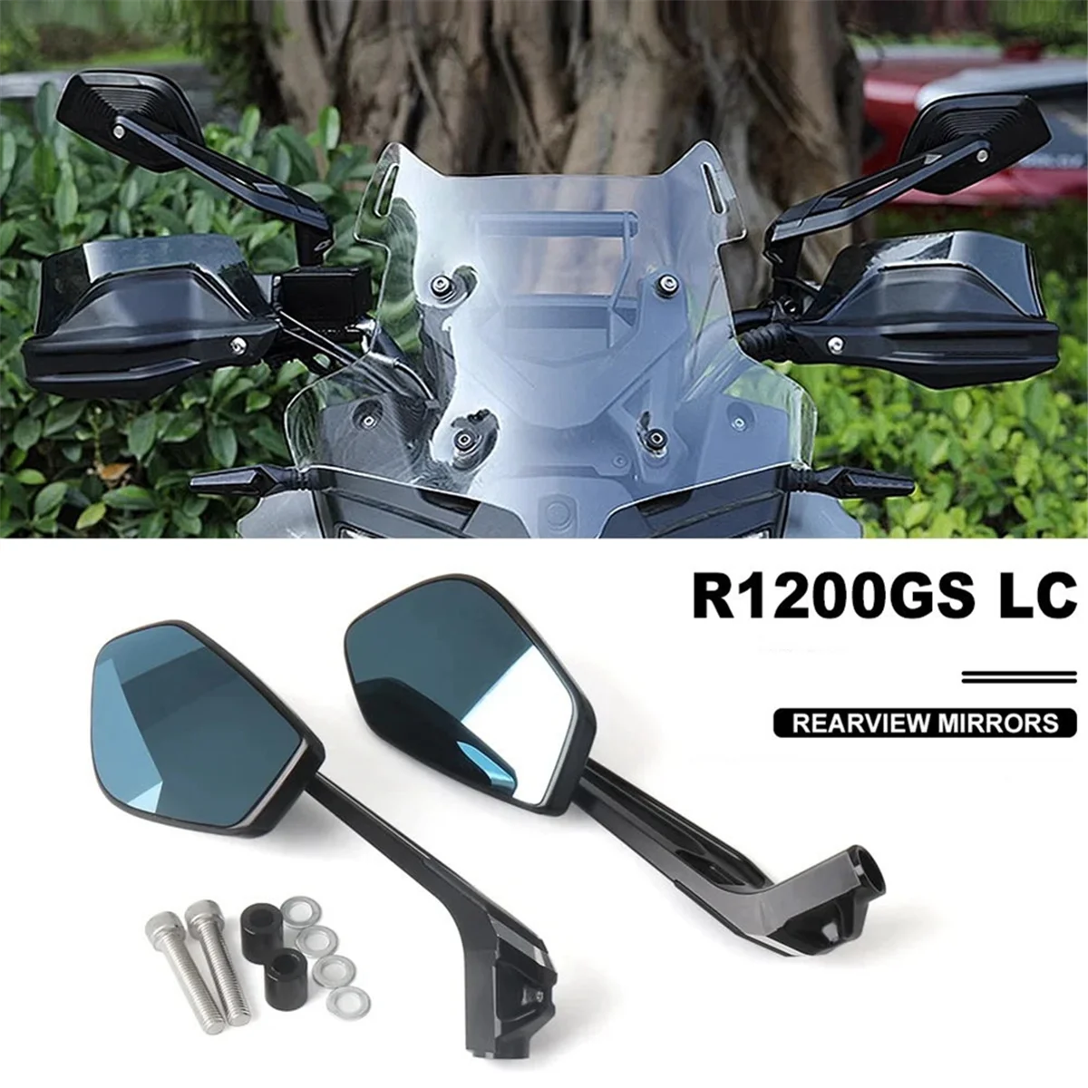 Motorcycle Rearview Mirror Universal for BMW R1250GS F850GS ADVENTURE S1000XR S1000R F900R F900XR G310GS,Silver