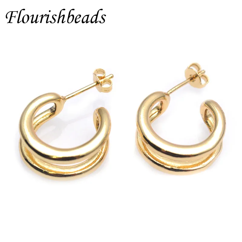 

Unique Style Metal Brass Gold Plated C Shape Earrings Simple Vintage Elegant WomenJewelry Gift 20pcs/lot