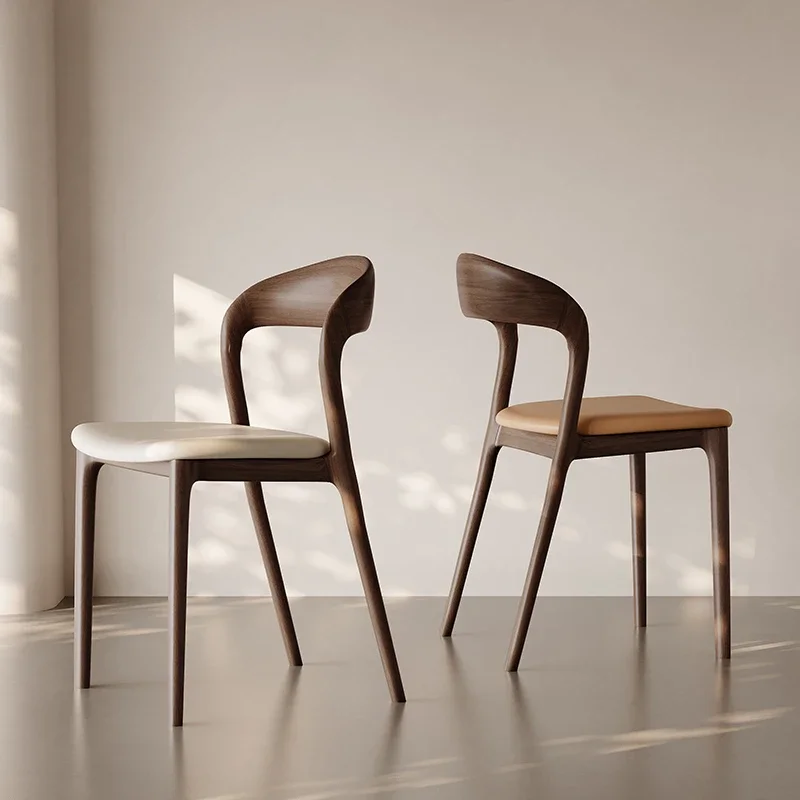 High-end Designer Study Office Chair Italian Solid Wood Kitchen Dining Chair Home Furniture Leisure