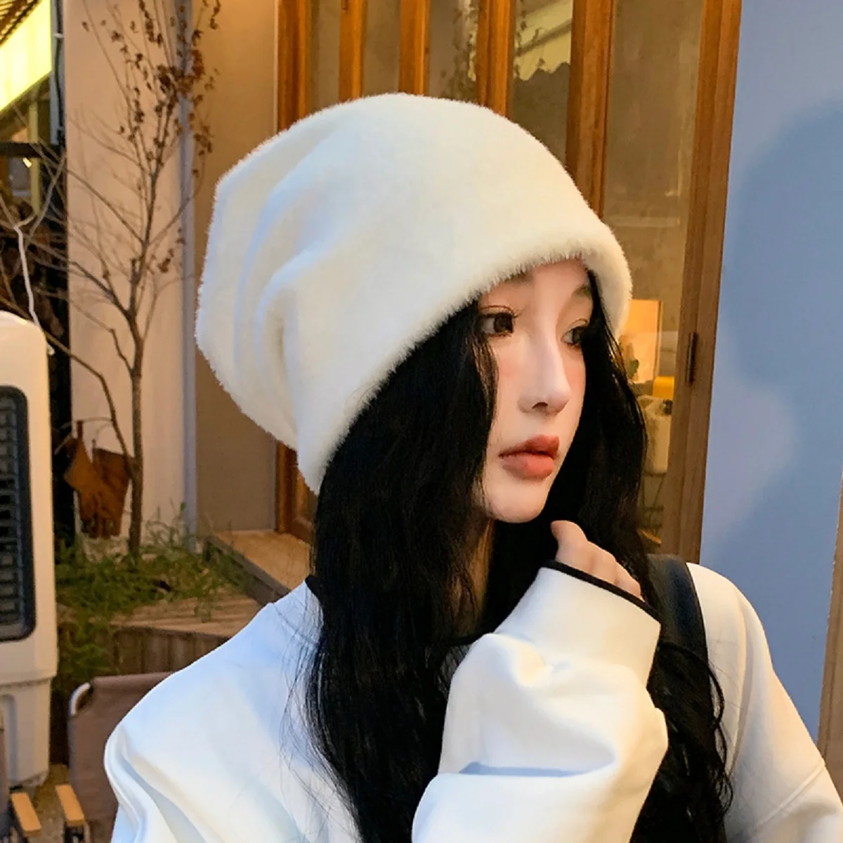 New Simple Rabbit Fur Solid Winter Hat For Woman Warm Soft Autumn Cap Female Girls Outdoor Skullies Beanie Gift Wholesales