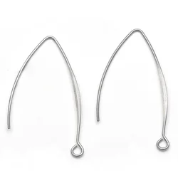 20pcs Hypoallergenic Long Ear Wire Earring Hooks 42mm Dangle Earwire Connectors For Diy Earring Accessory
