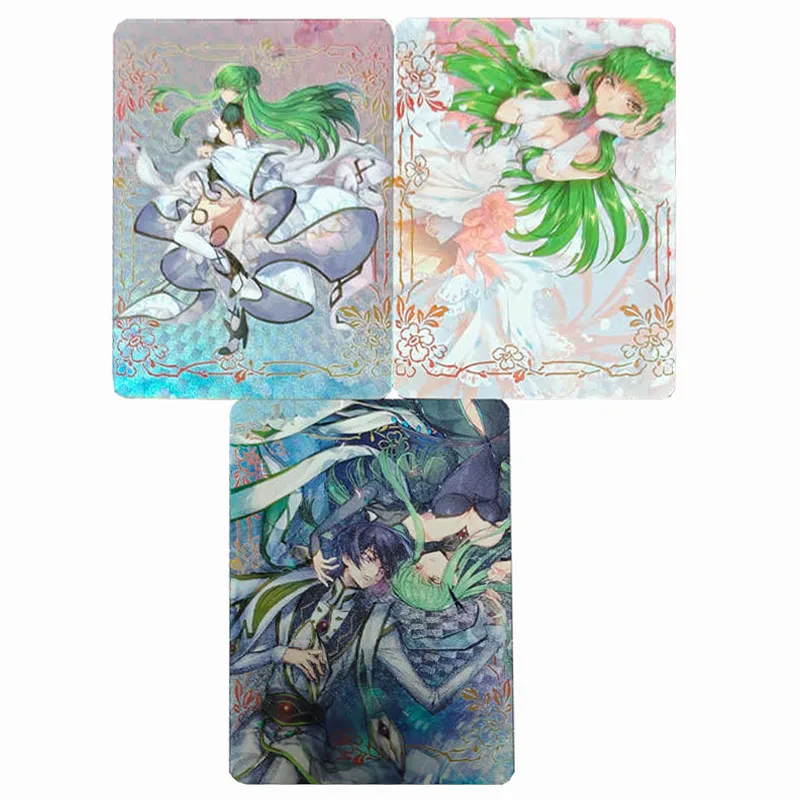 

3 шт./компл. Code Geass Lelouch of the Rebellion c.c свадебное платье DIY самодельная цветная флэш-карта аниме игровая коллекционная карта подарок