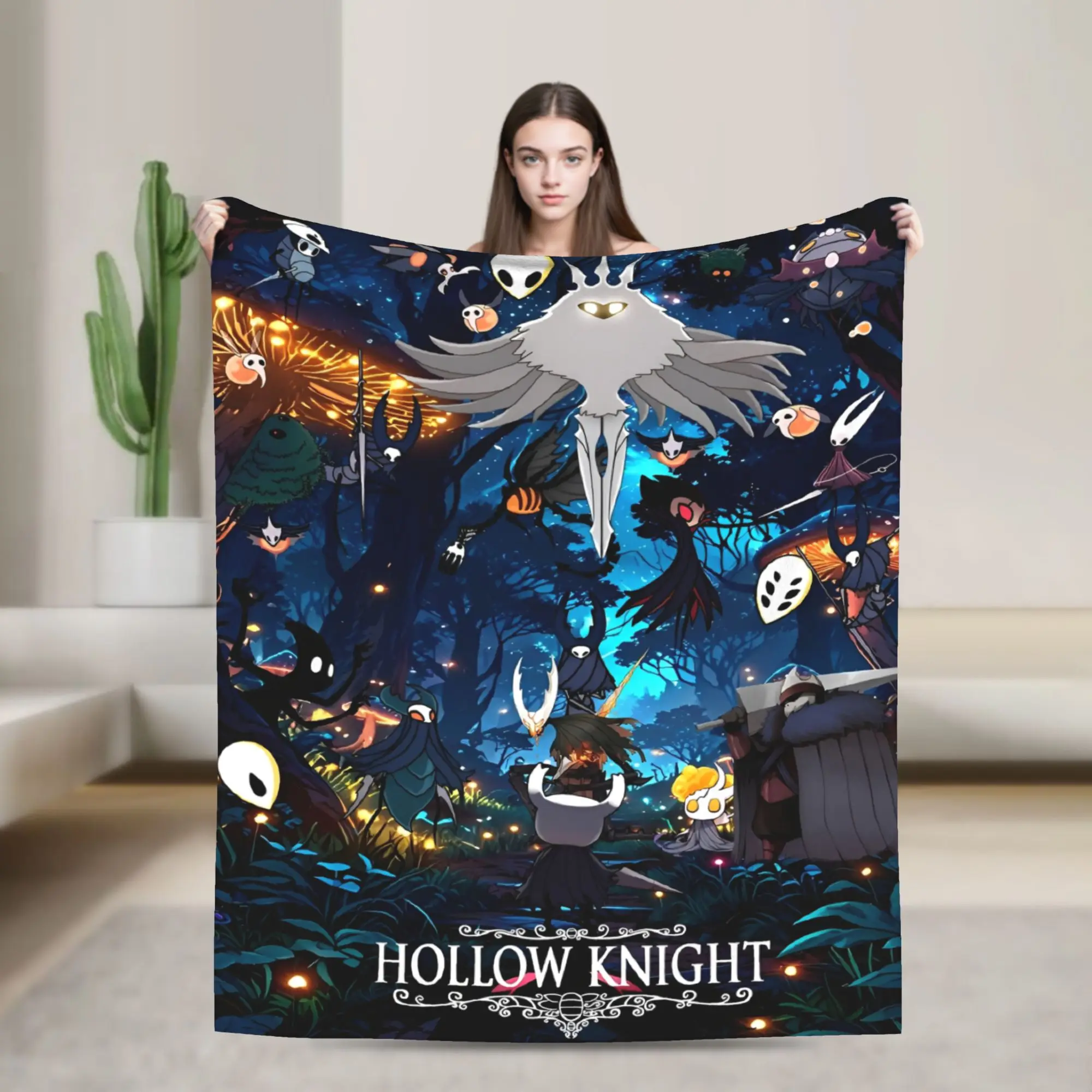 Hollow Knight Funny Games Blanket Super Soft Cozy  Throw Blankets for Bed 50x60 Inch Multiple Sizes Plush Thin Quilt