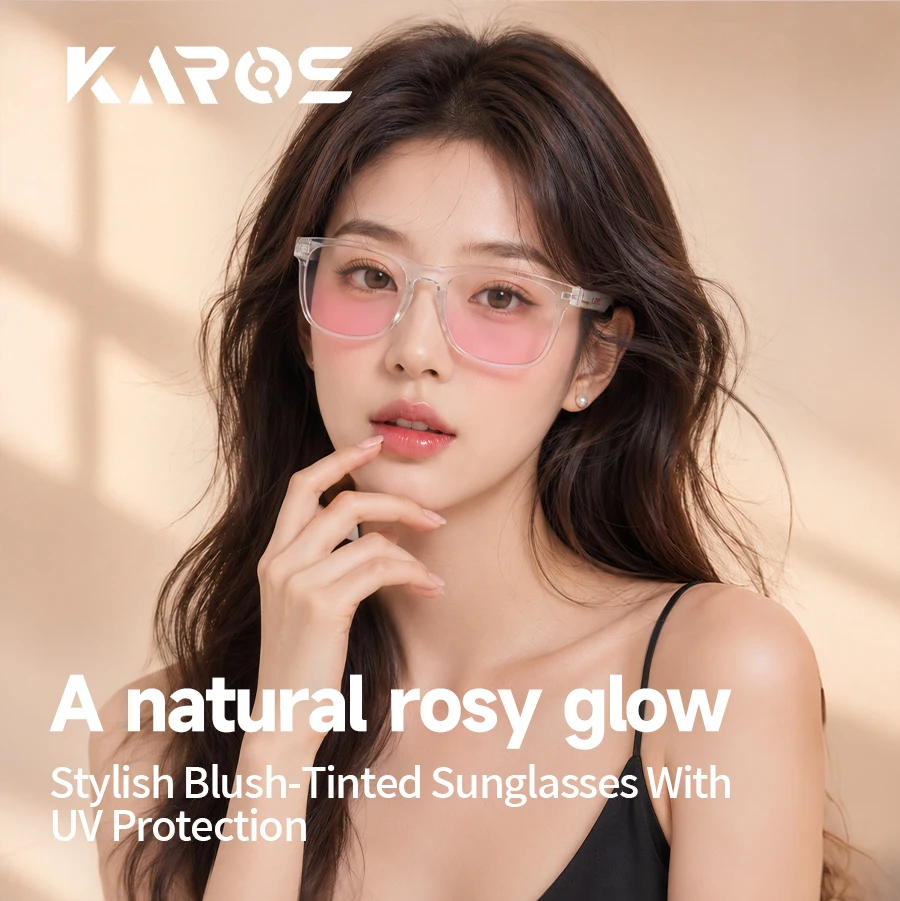 Korean Fashion Sunglasses Women Men Retro Square Pink Gradient UV400 Blush Shades Photo Ready Eyewear Accessories