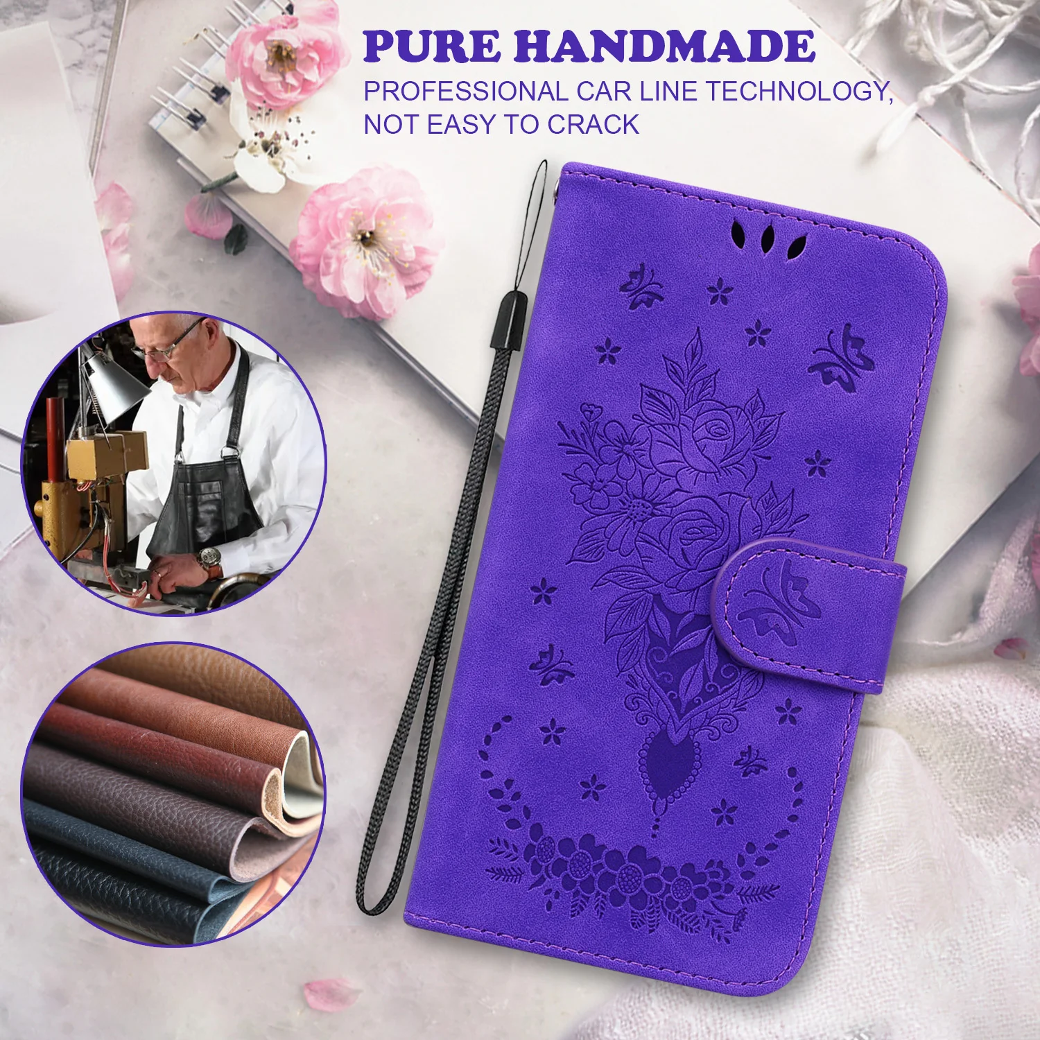 Butterfly Flower Wallet Case for iPhone 14 13 11 Pro Max 12 Mini XR X XS 6 6S 7 8 Plus SE 2020 Shockproof Flip Leather Cover