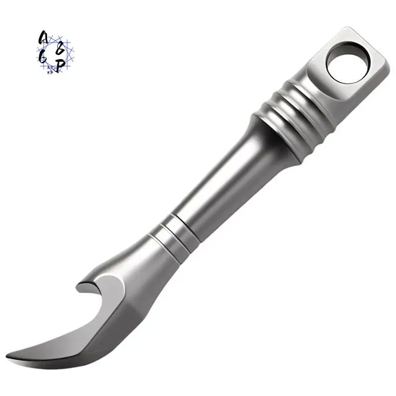 A68P-Titanium Pry Bar Multi Tool,Pocket Pry Tool With Keychain Hole,Compact Lever Tool For Bottle Opening,Scraping