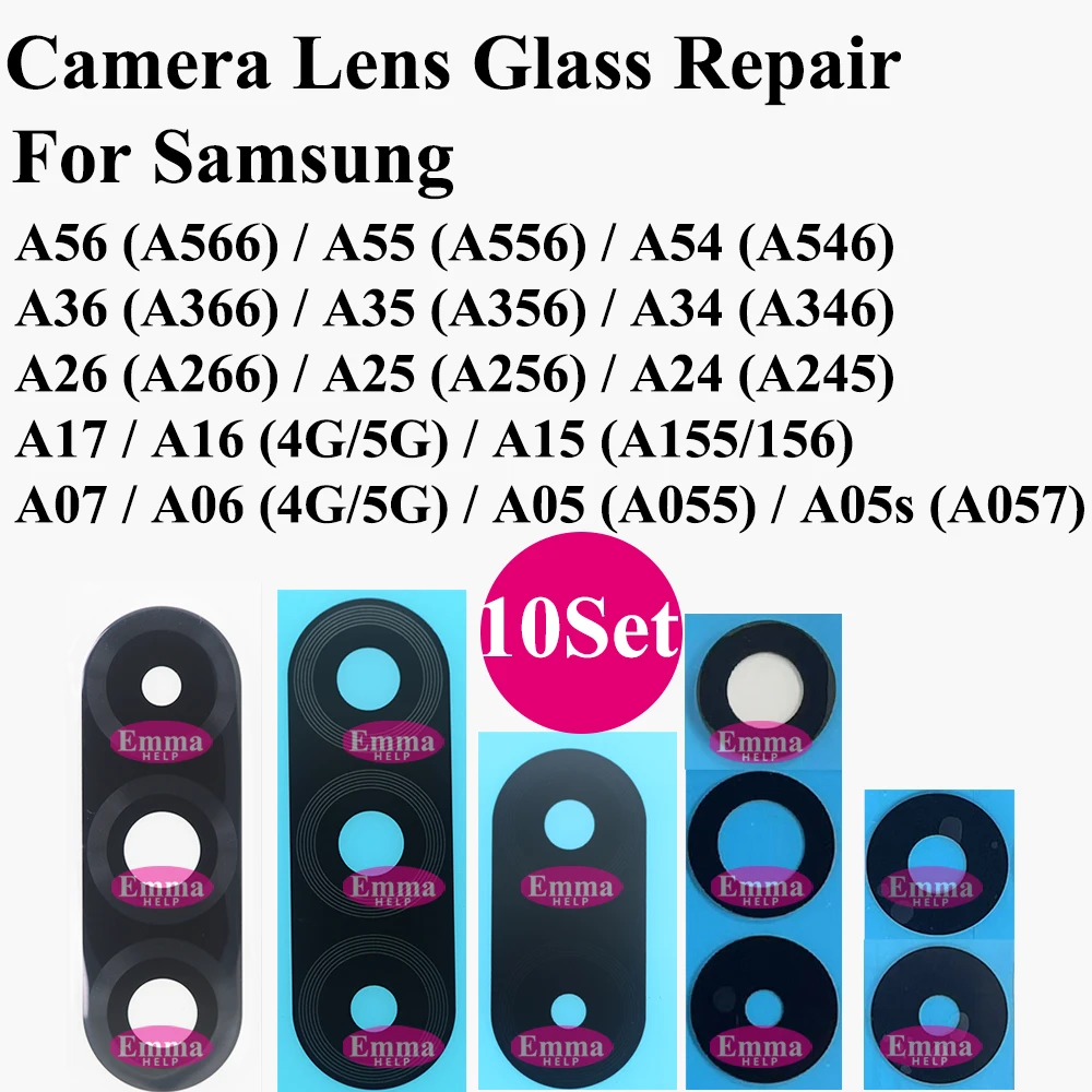 Replacement Back Rear Camera Glass Lens For Samsung A56 A07 A17 A06 A16 A26 A36 A52s A15 A55 A35 Camera Glass Glue Adhesive