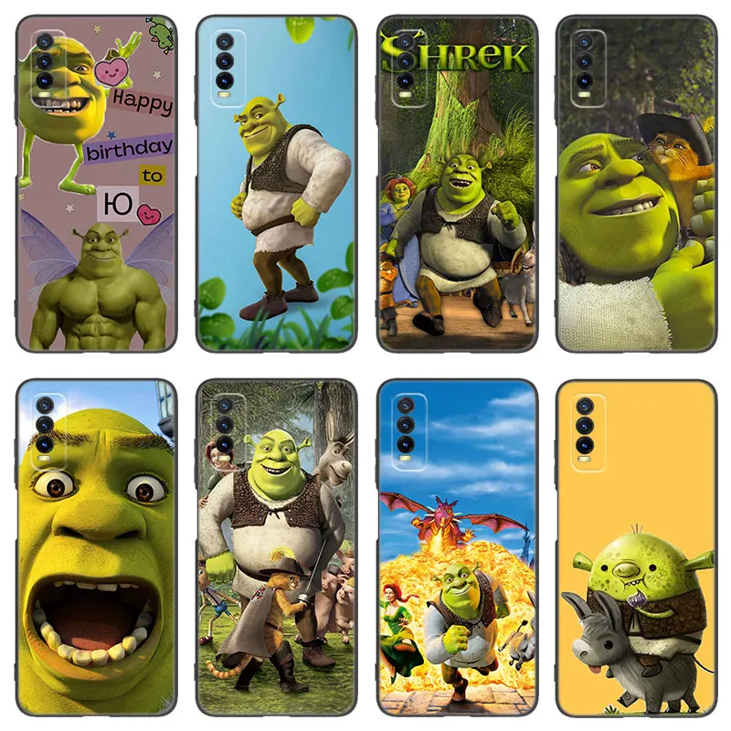 Anime Shrek Art Black Silicone Phone Case For Vivo V27 V29 e V30 X80 X90 Pro Y17 Y21 Y22 Y33 S Y16 Y20 Y27 Y35 Y36 Y55