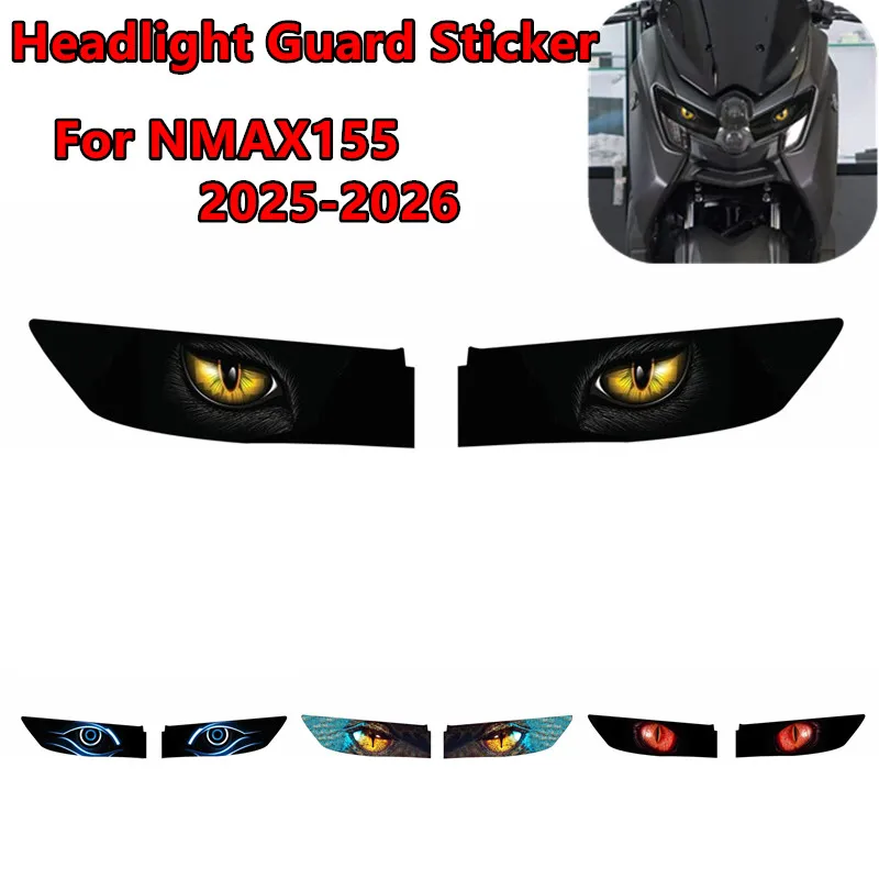 

Motorcycle Headlight Guard Stickers Accessories For YAMAHA NMAX155 NMAX 155 2025 2026Waterproof Headlamp Decals Protection