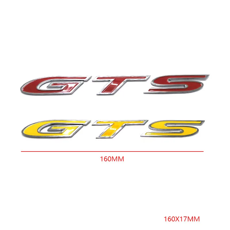 

160 MM Plastic ABS Chrome lipper yellow GTS Car Emblems for VF GEN-F GEN-F2