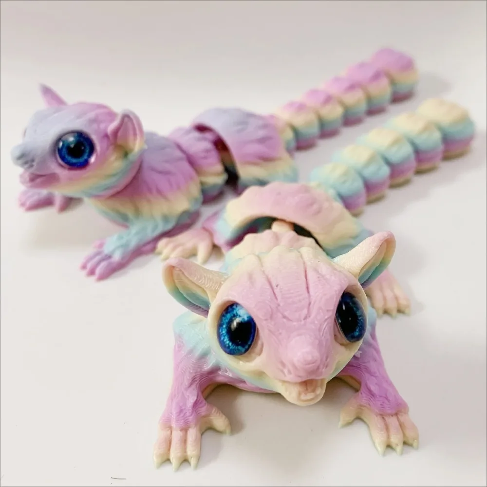 تماثيل ابن عرس مطبوعة ثلاثية الأبعاد مفاصل متحركة مجموعة إبداعية لتزيين سطح المكتب الحلي هدايا العيد للحرف اليدوية