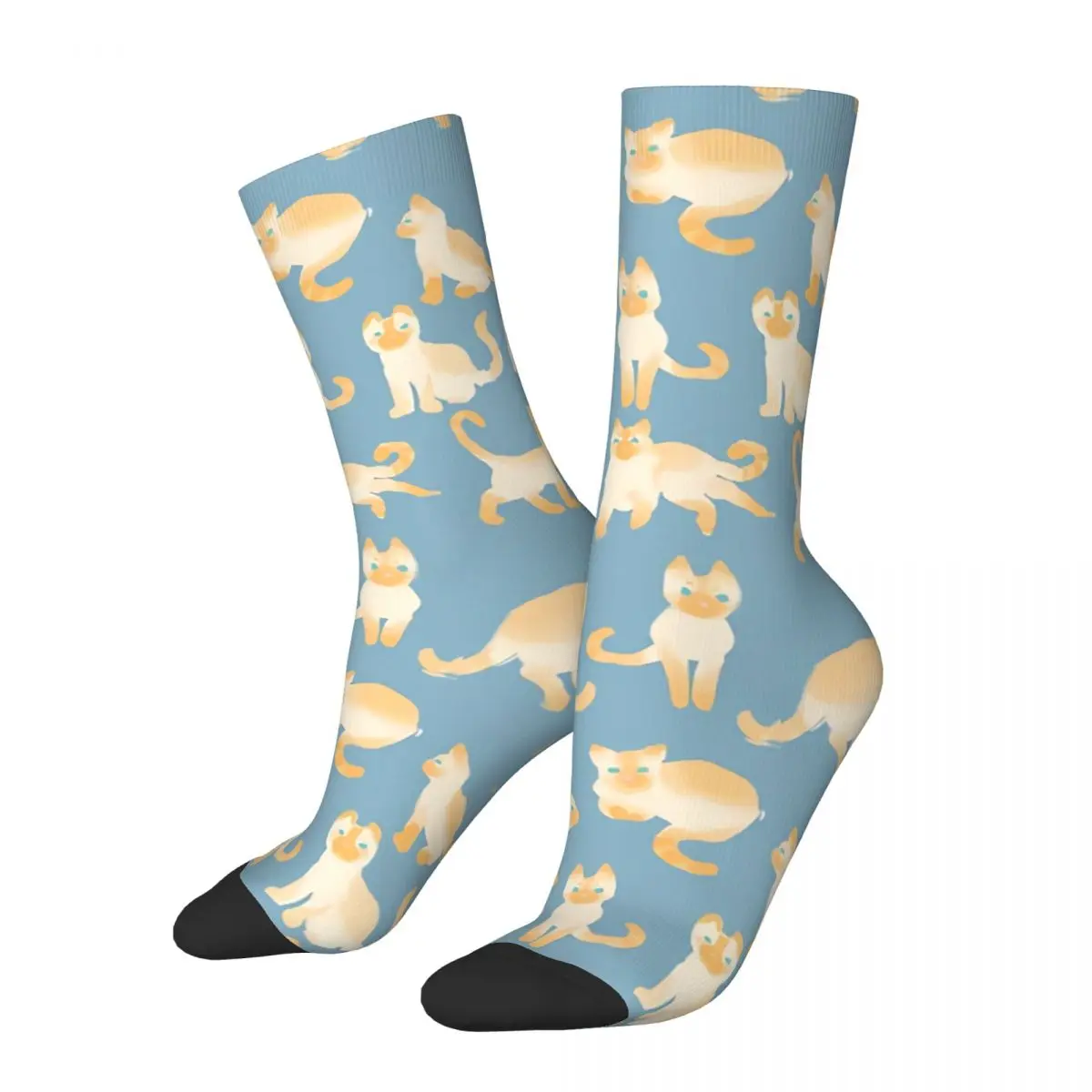 Yellow Cat Siamese Socks Sports 3D Print Boy Girls Mid-calf Sock