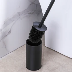Toilet Bowl Brush Holder Set: Design with Holder for Deep Cleaning Under Rim Compact Hidden Scrubber  for Modern RV Bathroom Acc