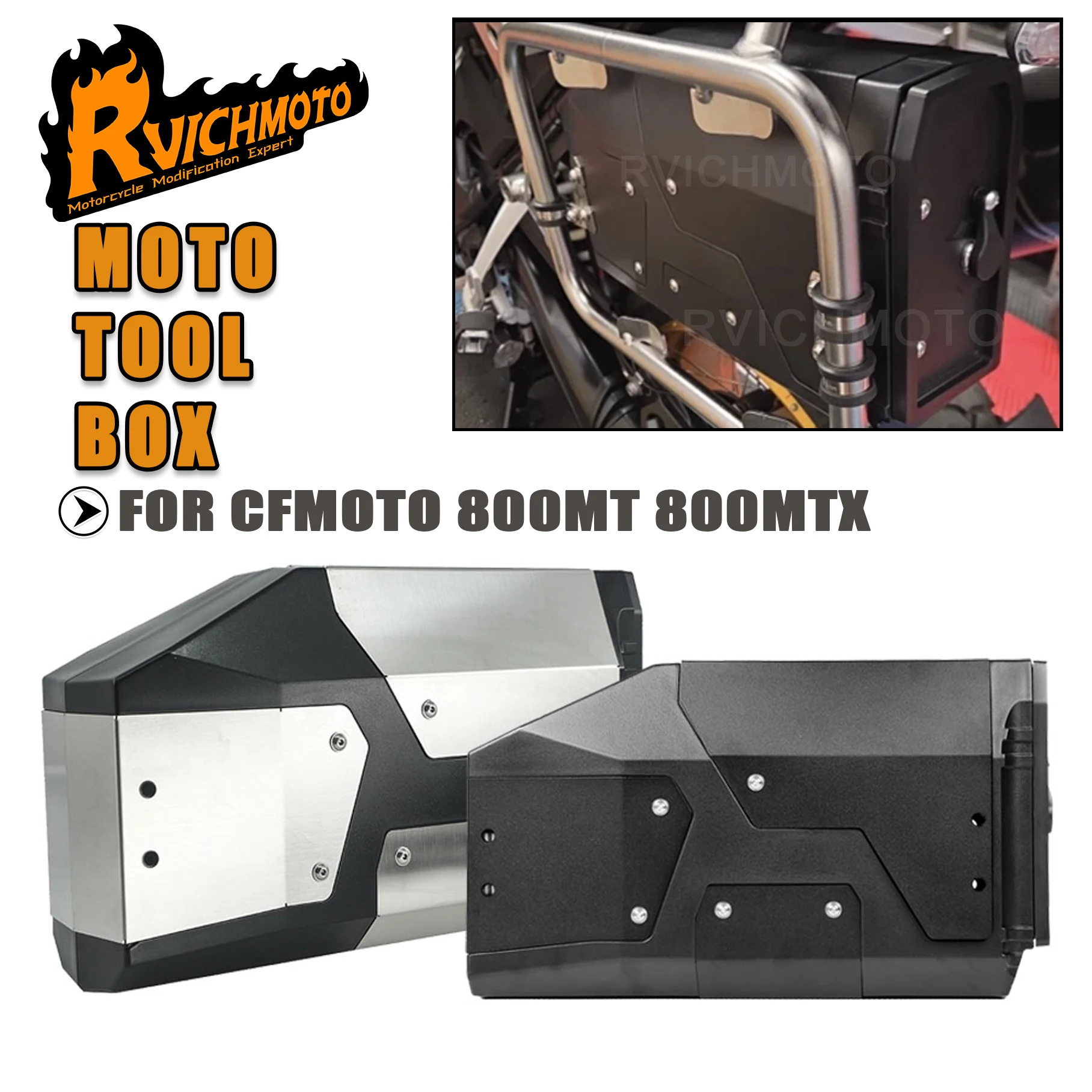 For CFMOTO 800MT 800MTX Motorcycle Decorative Left Side Bracket Box Toolbox Aluminum Tool Box 800 MT 800 MTX 800 MT MTX 800MT-X