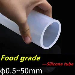 Manguera de goma de silicona de grado alimenticio, tubo de silicona Flexible transparente, diámetro 1, 2, 4, 5, 6, 7, 8, 9, 10, 11, 12, 14, 16, 18, 20, 30, 50mm, 1M