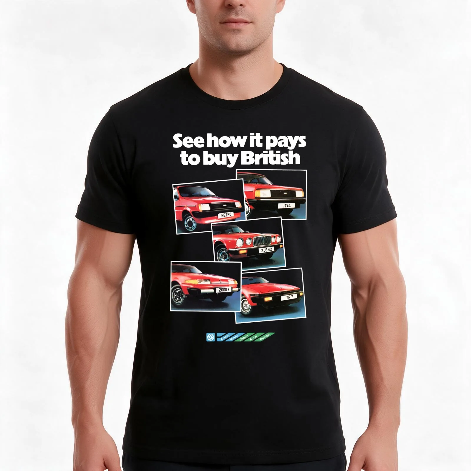 BRITISH LEYLAND BROCHURE T-Shirt, Summer Casual Cotton Tee, Oversized Streetwear Tops, Vintage Graphic Print, Unisex Men Women