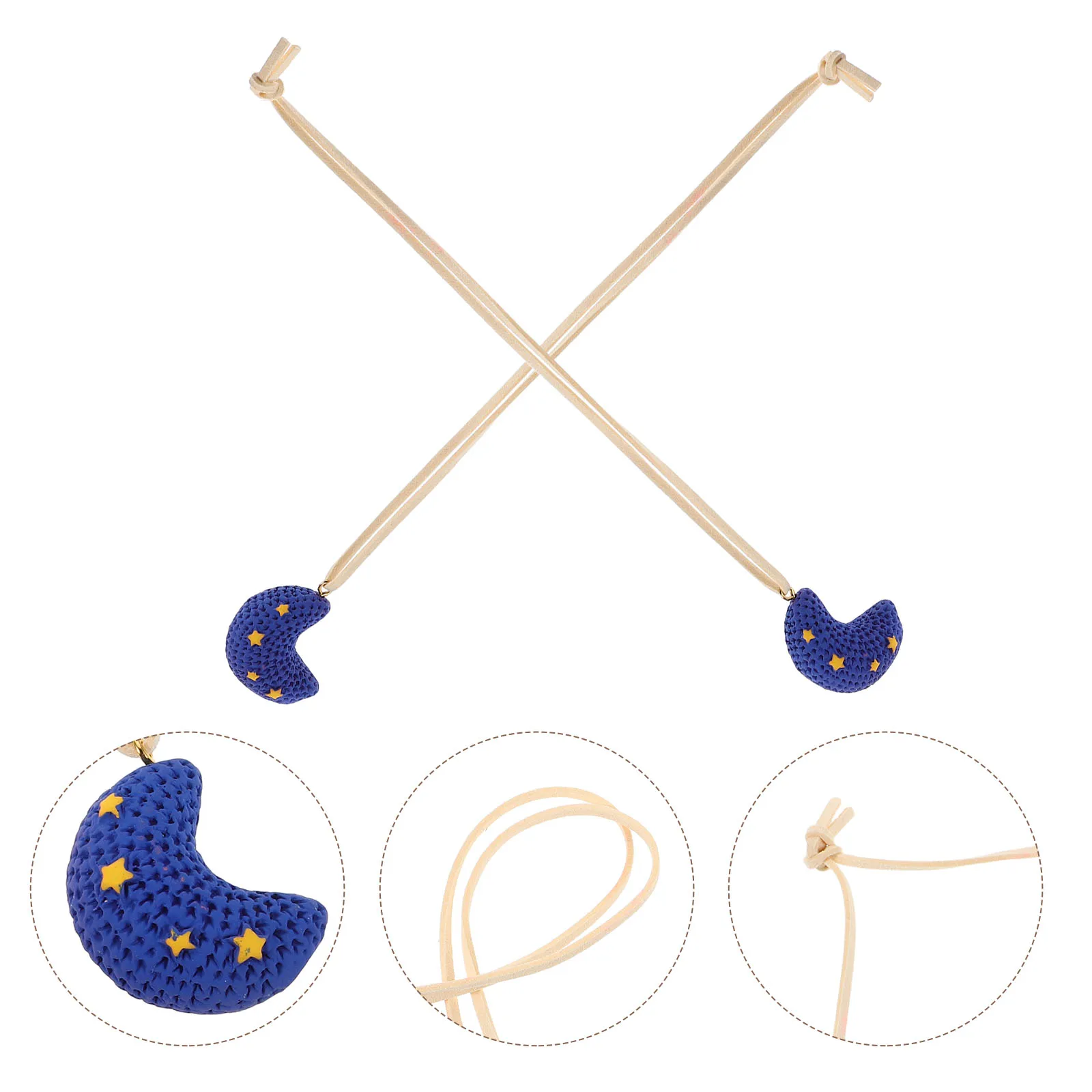 

2 Pcs Car Interior Decoration Pendants Mirror Hanging Decorations Moon Charm Ornament Accessories for