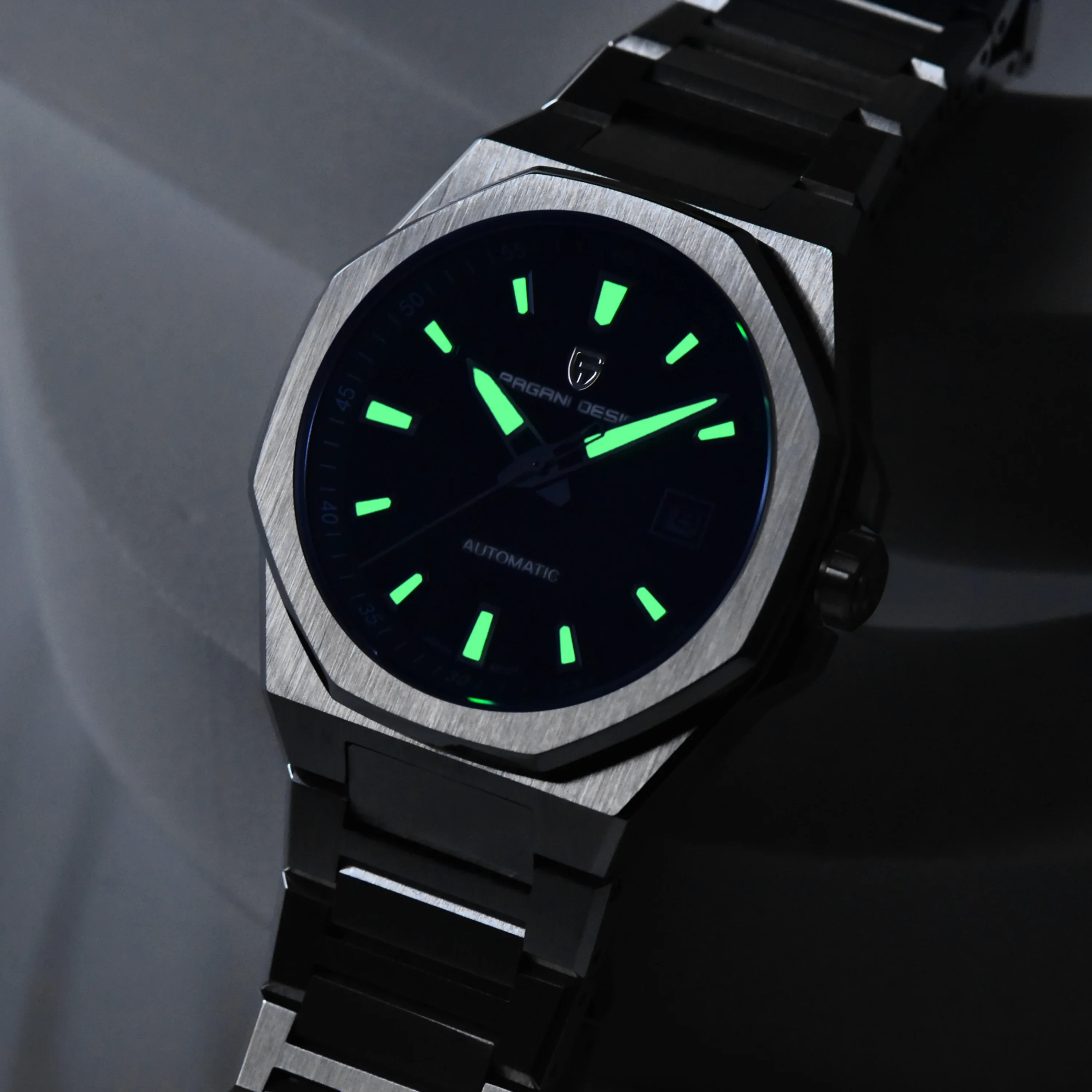 PAGANI DESIGN 2025 ساعة ميكانيكية جديدة للرجال ميوتا 8215 ريترو الأعمال الياقوت الزجاج مضيئة الفولاذ المقاوم للصدأ Reloj Hombre