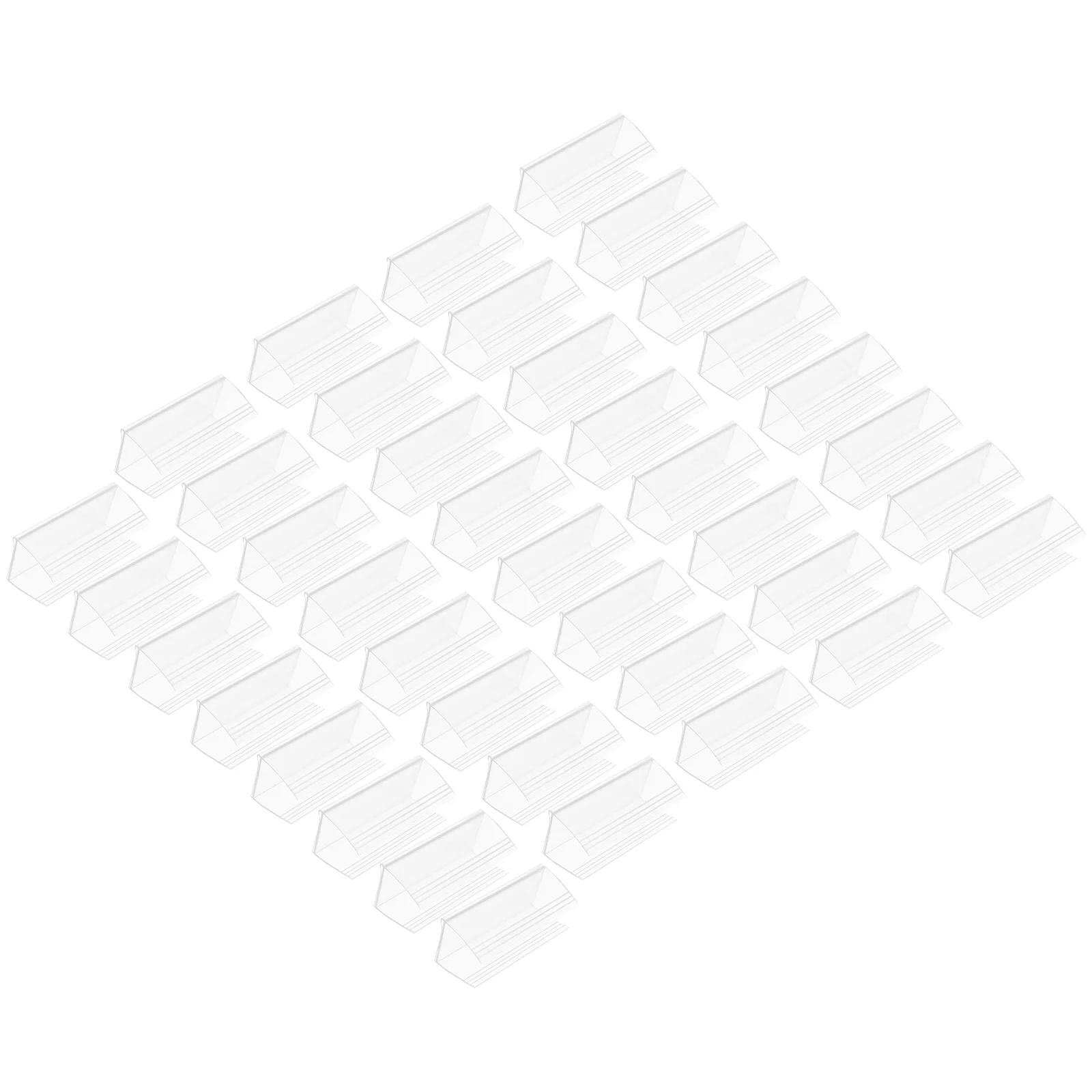 40 Pcs Shelving Brackets Price Tag Retail Display Stand Plastic Label Holder Transparent Holders Supermarket