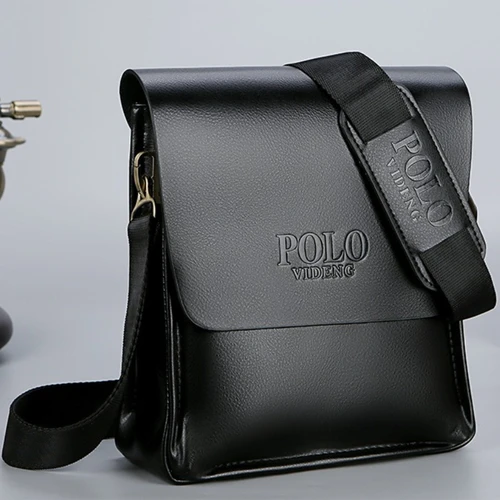 Imagen 2 del producto Bolso cruzado POLO para hombre, bolso de hombro Vertical de estilo informal de negocios, bolso de cuero de alta calidad a la moda para hombre, desplazamientos diarios