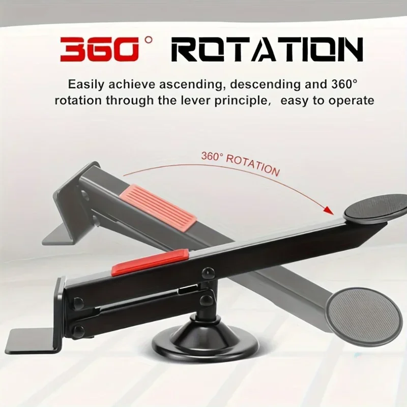 Wytrzymały metalowy podnośnik do drzwi 360 °   Pomoc w montażu windy z panelu drzwiowego aktywowanego za pomocą dźwigni obrotowej umożliwiająca ułatwiony montaż drzwi
