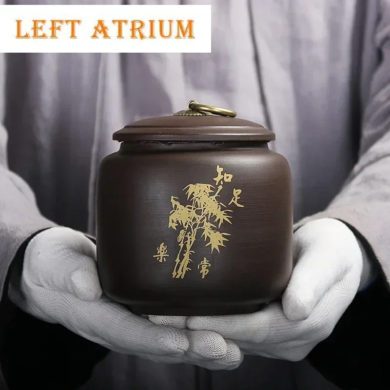 

Chinese Purple Clay Tea Jar oolong Tieguanyin containers travel tea bag storage box Portable Sealed tea caddy Coffee Canister