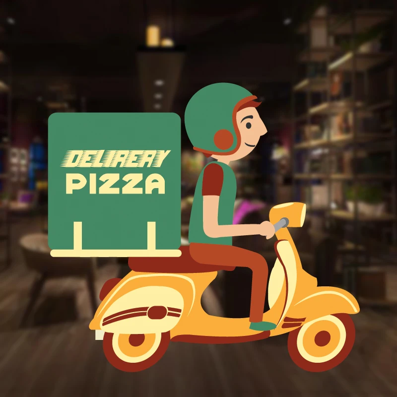 Express Pizza Wall Glass Sticker Poster Vinyl Art Decor Mural Decoration Pizza1002