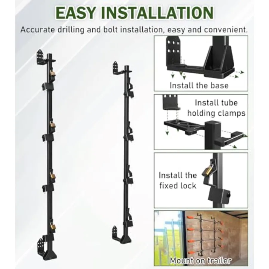 رف Weedeater ذو 4 أضعاف للمقطورات المفتوحة أو المغلقة: رف تشذيب متين مع آلية قفل لشاحنات المناظر الطبيعية والحديقة #6