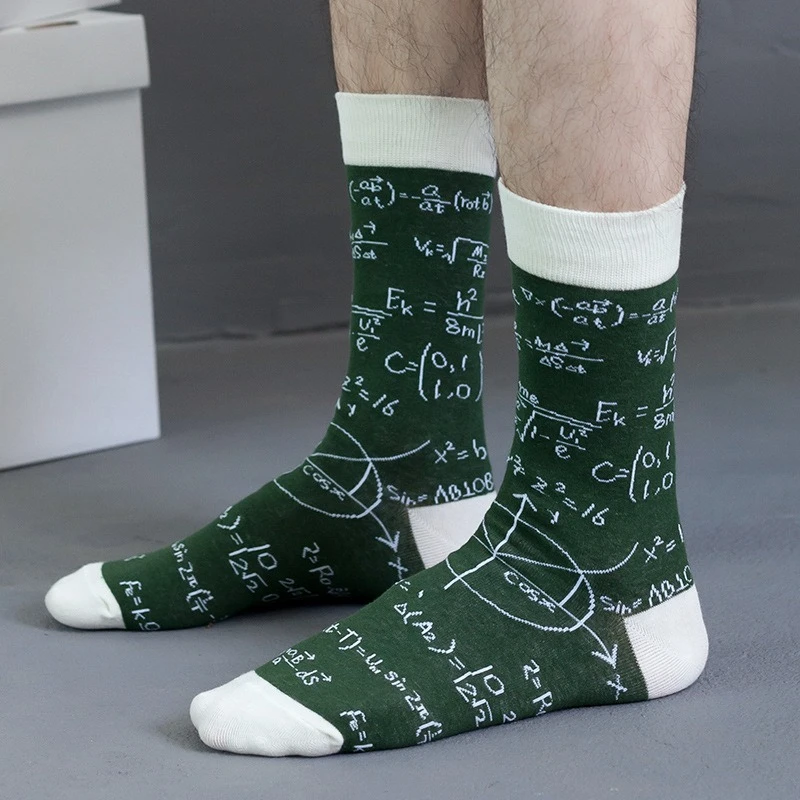 

1/10 пар мужских носков с геометрическим узором, модные антибактериальные удобные легкие дышащие носки средней длины высокого качества