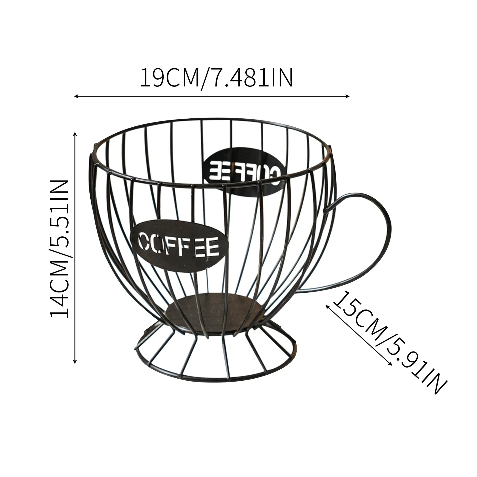 Metalen koffiecapsulehouder voor Nespresso koffiepadorganizer, baropbergdoos fruitmand koffieaccessoires opbergbeker