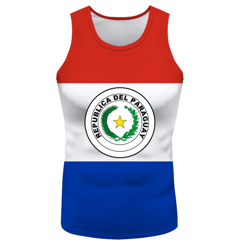 Paraguay Vest Diy Free Custom Name Pry Sleeveless T-shirt Nation Flag Py Paraguayan Spanish Republic College Print Photo Clothes